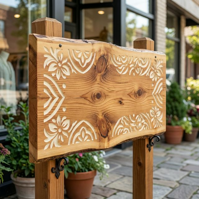 Enseigne extérieure (Cèdre & Huile)